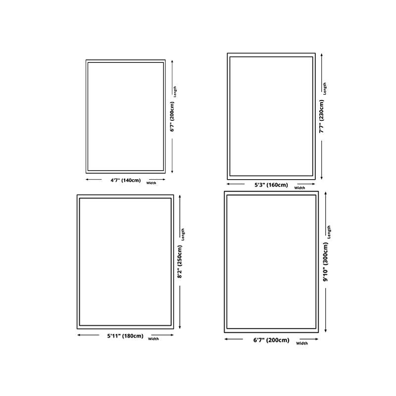 Simplicity Lines Print Rug Polyester Area Carpet Non-Slip Backing Carpet for Living Room