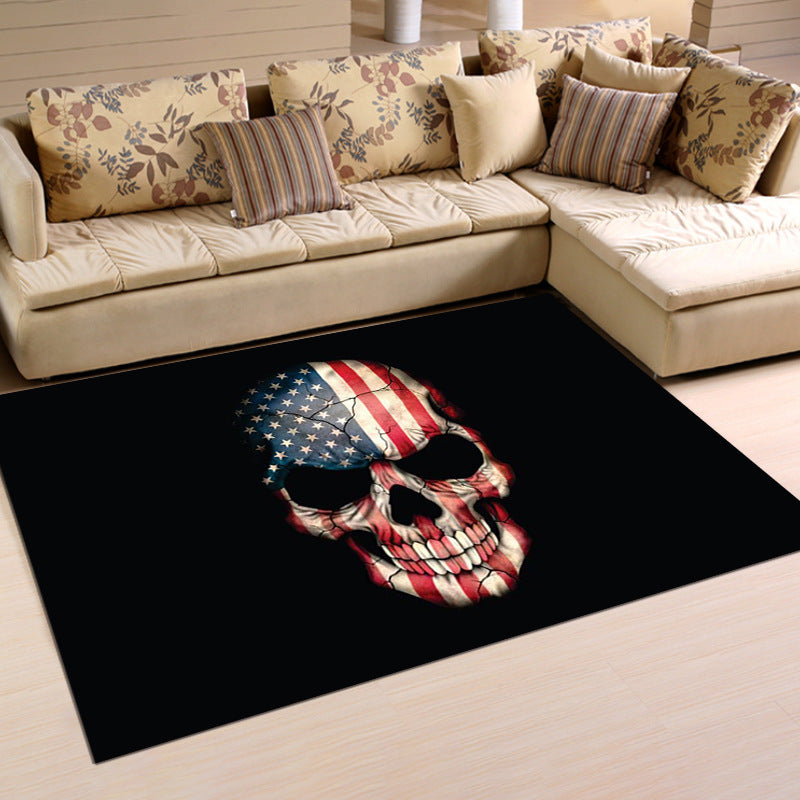 Novelty Carpet Modern Skull Pattern Area Rug Polyester Carpet for Living Room
