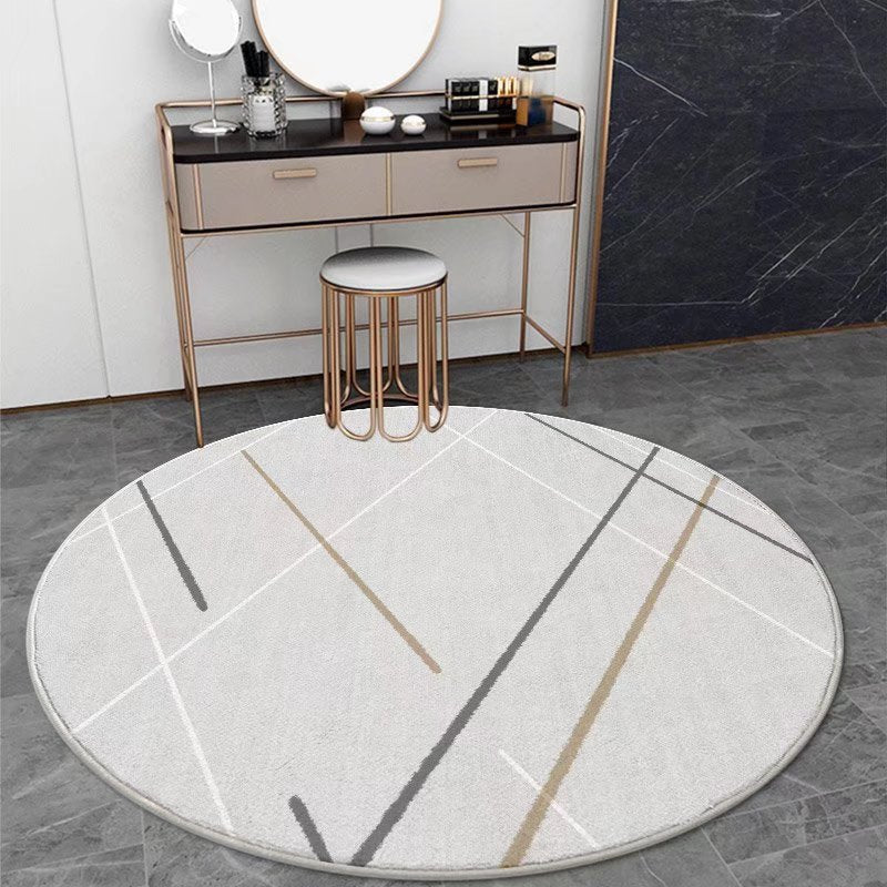 Bold Area Carpet Round Abstract Print Carpet Polyester Rug with Non-Slip Backing