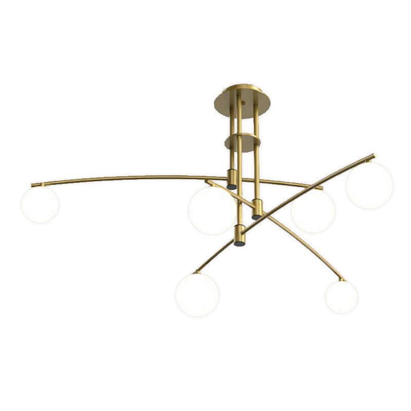 5 / 6 / 9 - Light Kitchen Island Pendant Iron and Glass Ceiling Fixture in Black / Gold