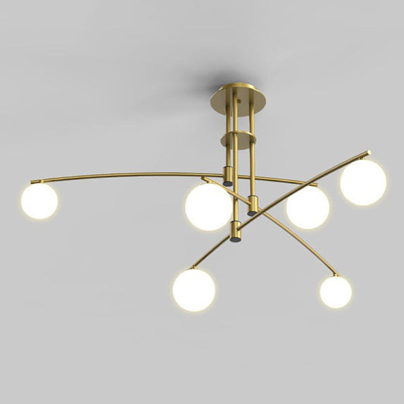 5 / 6 / 9 - Light Kitchen Island Pendant Iron and Glass Ceiling Fixture in Black / Gold