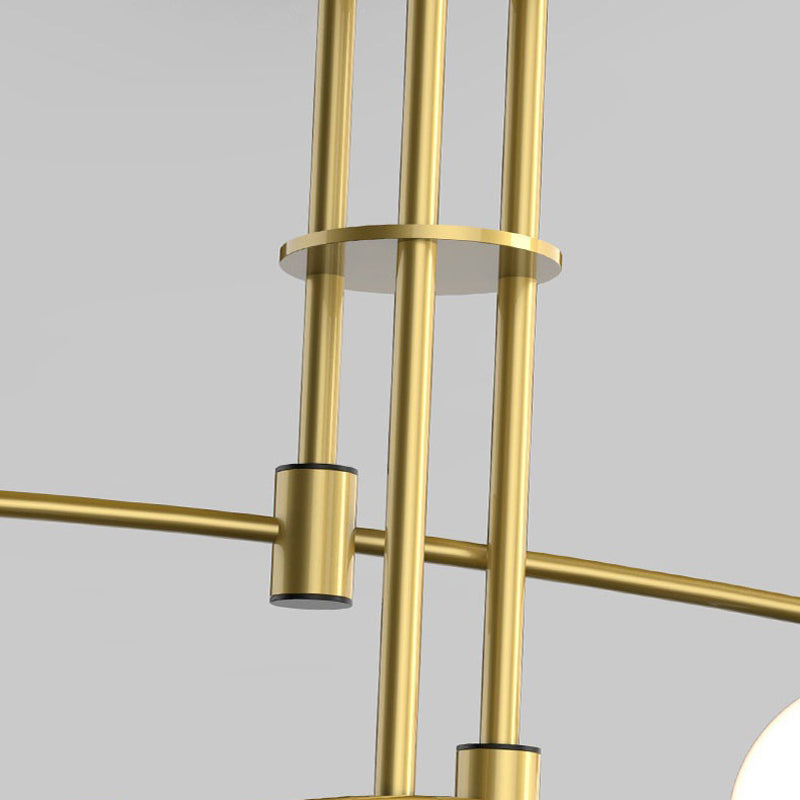 5 / 6 / 9 - Light Kitchen Island Pendant Iron and Glass Ceiling Fixture in Black / Gold