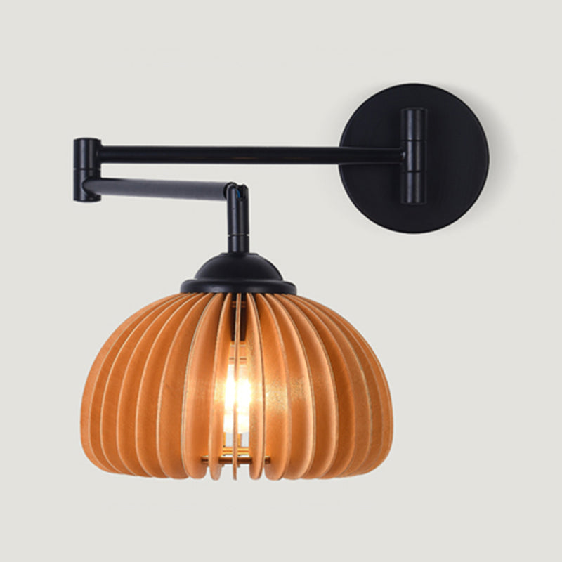 1 - Light Flexible Wall Sconce Minimalist Metal and Wood Wall Light