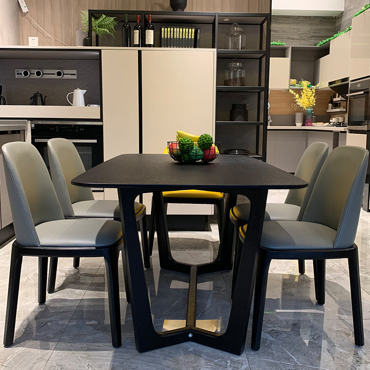 Rectangle Dining Table Sintered Stone Dining Table with Trestle Base