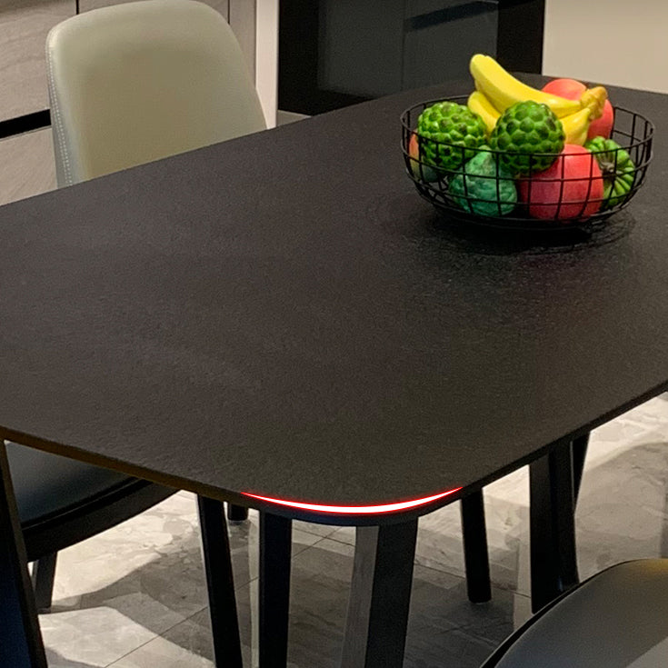 Rectangle Dining Table Sintered Stone Dining Table with Trestle Base