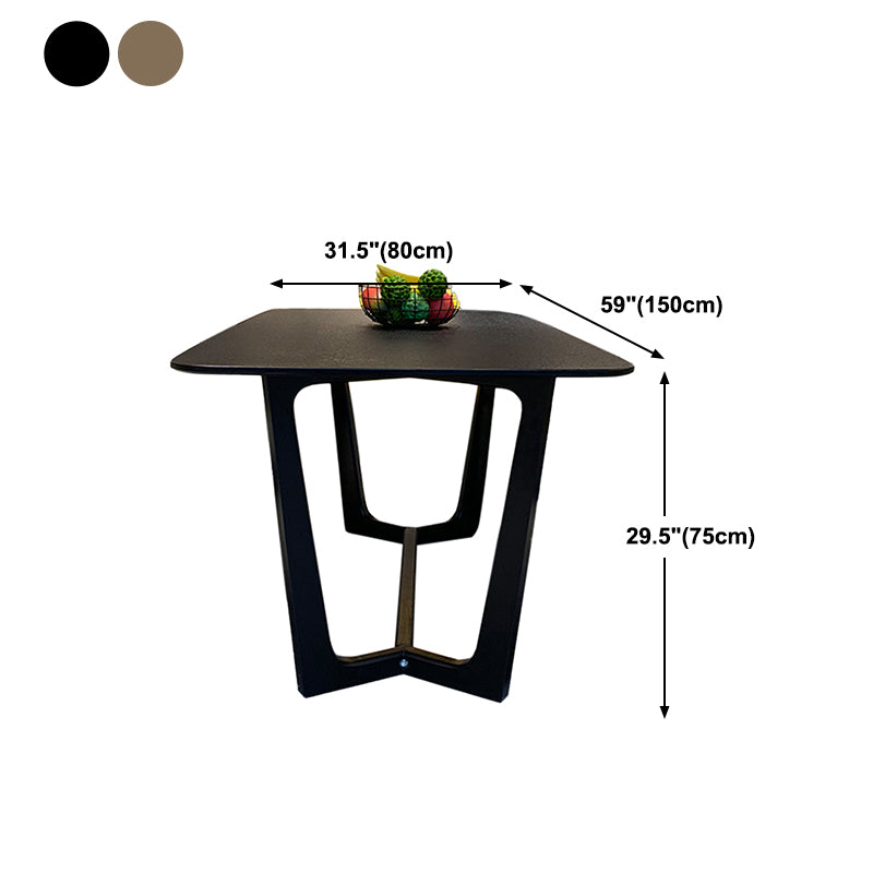Rectangle Dining Table Sintered Stone Dining Table with Trestle Base