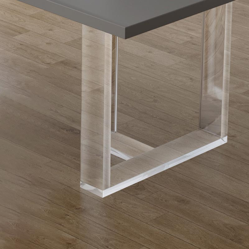 Modern Rectangle Dining Room Table Solid Wood Sled Base Fixed Dining Table
