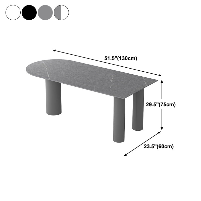 White Free Form Stone Dining Table Modern Furniture with Tripod Base in Matte Finish