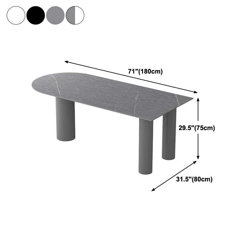 White Free Form Stone Dining Table Modern Furniture with Tripod Base in Matte Finish