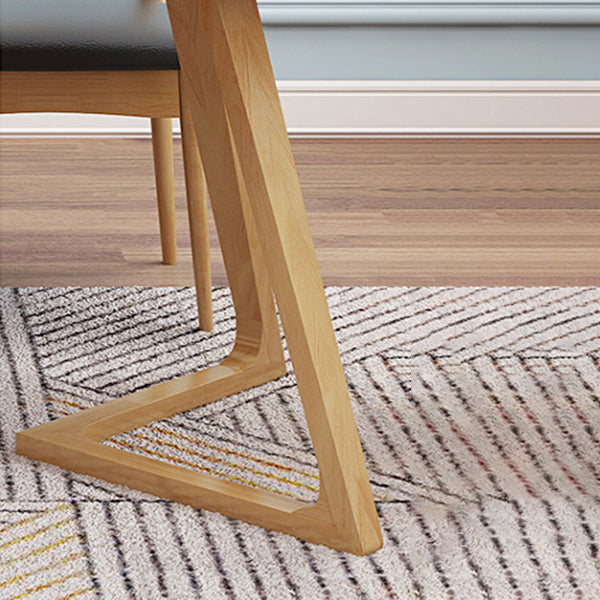 Rubberwood Solid Wood Dining Table Rectangle Table for Home Kitchen