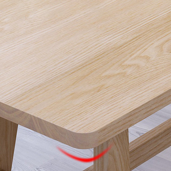 Solid Wood Dining Table Rectangle Dining Table with Trestle Base