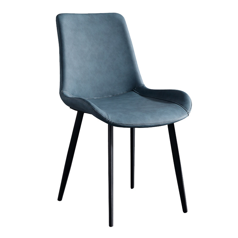 Faux Leather Upholstered Dining Chairs Modern Armless Home Side Chair
