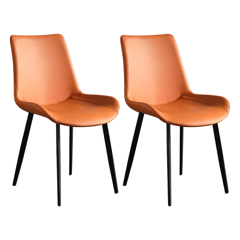Faux Leather Upholstered Dining Chairs Modern Armless Home Side Chair