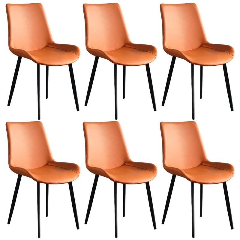 Faux Leather Upholstered Dining Chairs Modern Armless Home Side Chair