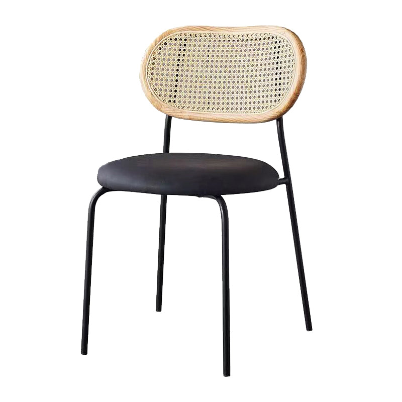 Contemporary Armless Dining Chairs Faux Leather Upholstered Dining Side Chair