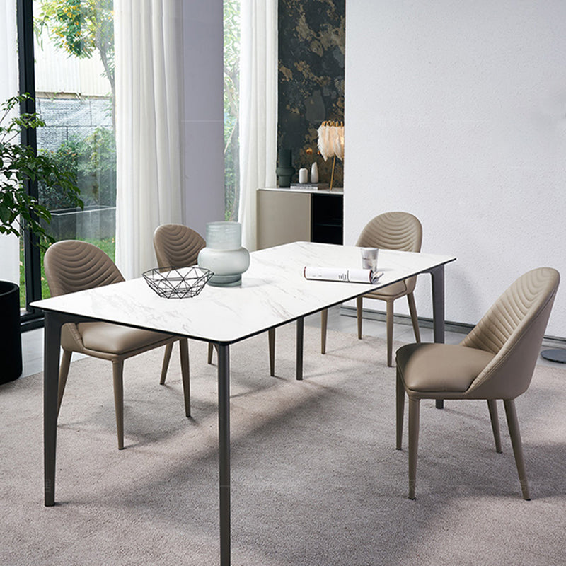 Faux Leather Armless Dining Chairs Upholstered Dining Room Chair