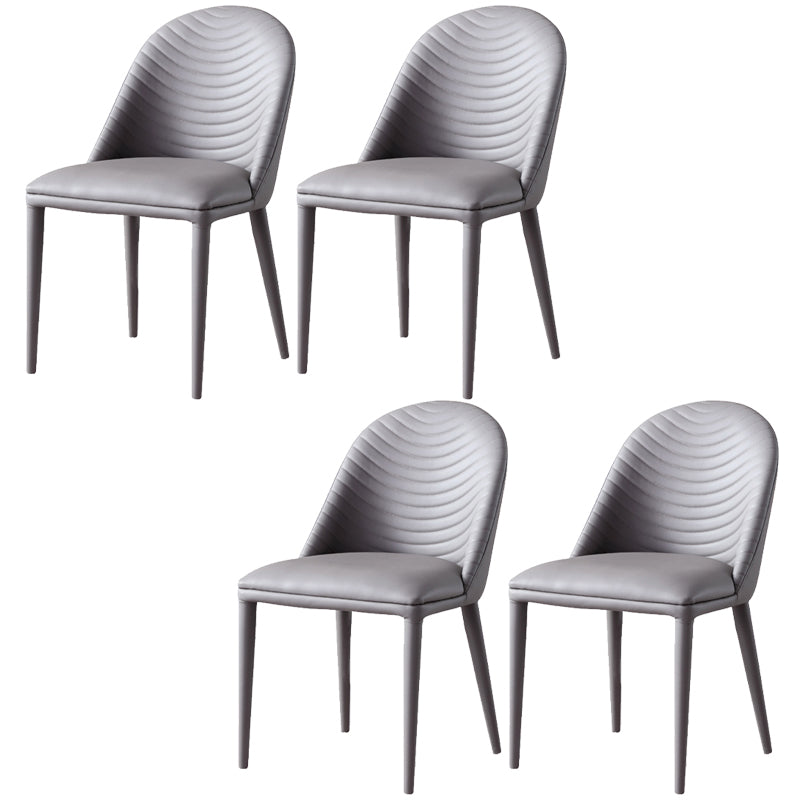 Faux Leather Armless Dining Chairs Upholstered Dining Room Chair