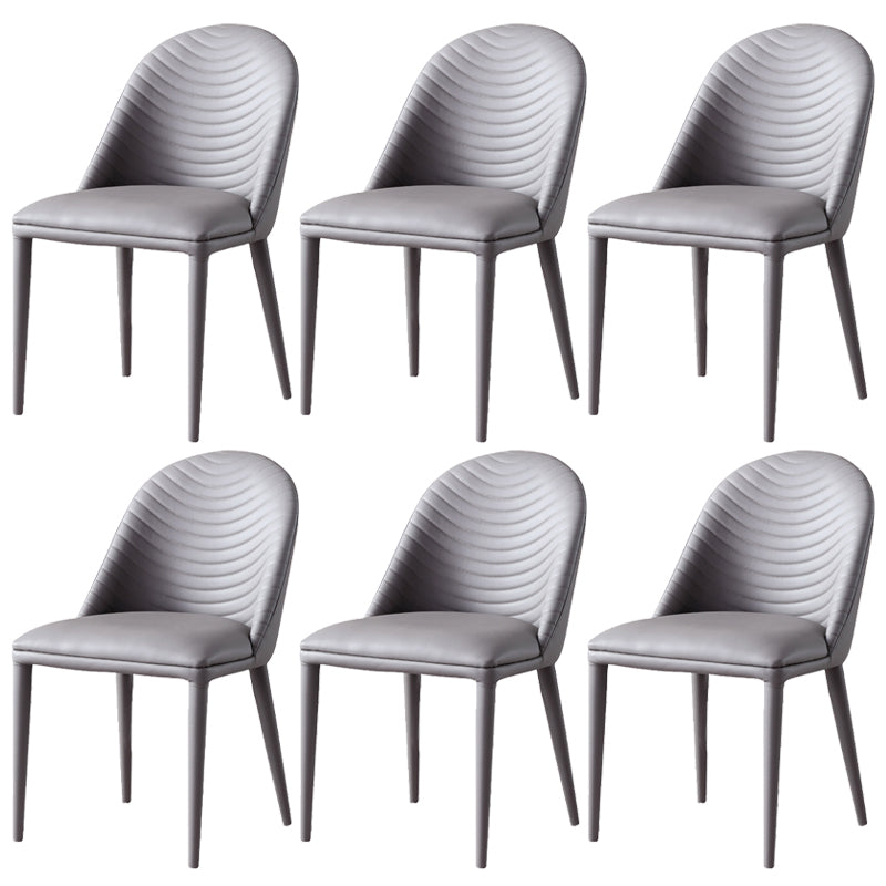 Faux Leather Armless Dining Chairs Upholstered Dining Room Chair