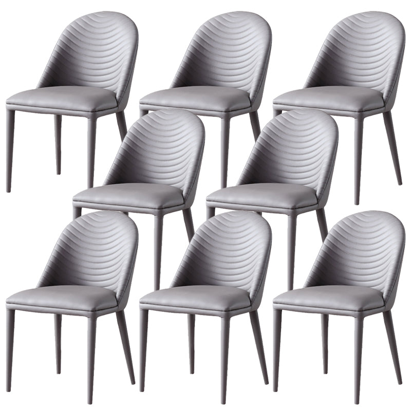 Faux Leather Armless Dining Chairs Upholstered Dining Room Chair