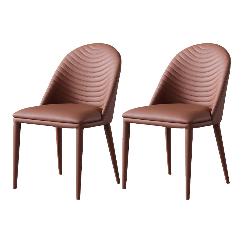 Faux Leather Armless Dining Chairs Upholstered Dining Room Chair