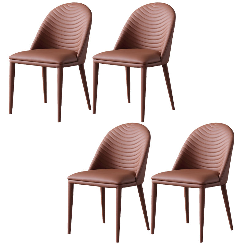Faux Leather Armless Dining Chairs Upholstered Dining Room Chair