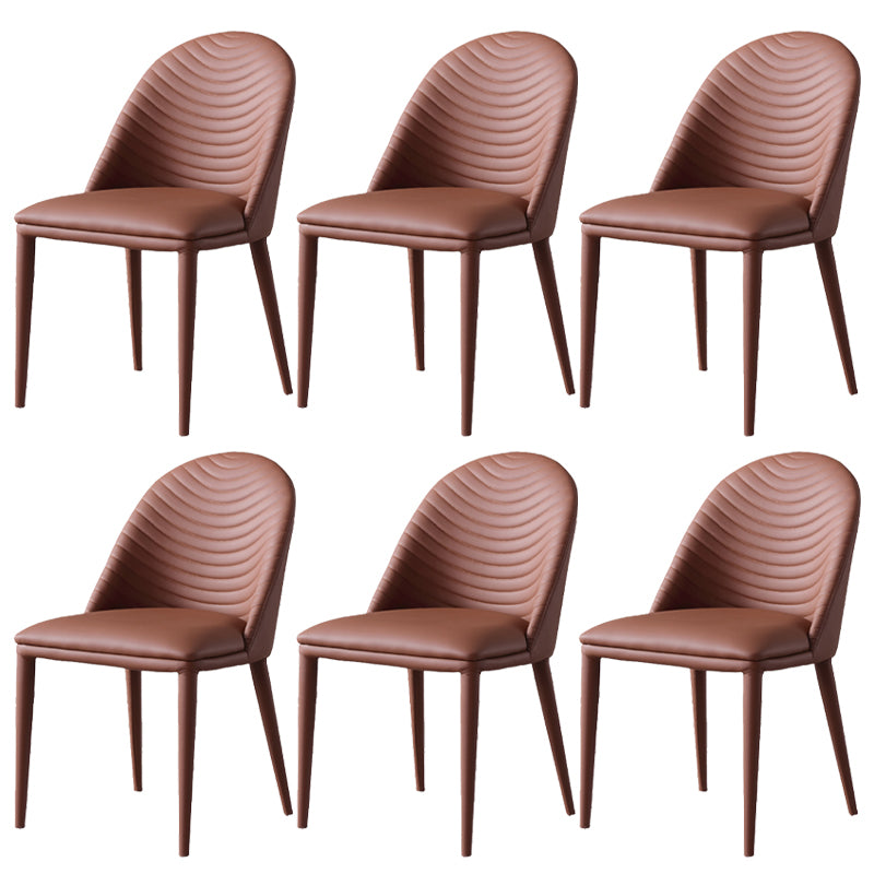 Faux Leather Armless Dining Chairs Upholstered Dining Room Chair
