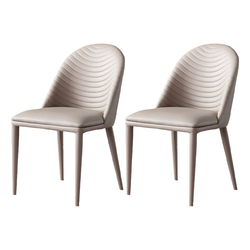 Faux Leather Armless Dining Chairs Upholstered Dining Room Chair