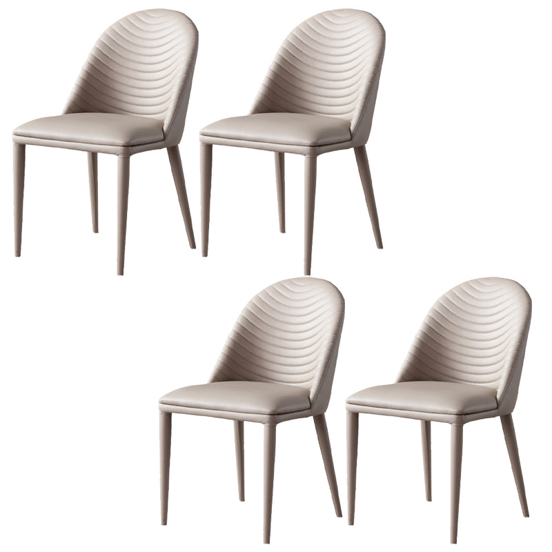 Faux Leather Armless Dining Chairs Upholstered Dining Room Chair