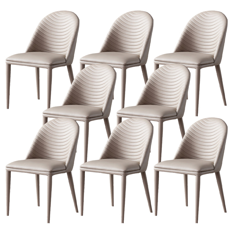 Faux Leather Armless Dining Chairs Upholstered Dining Room Chair