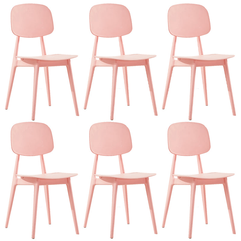 Scandinavian Plastic Dining Side Chair Open Back Armless Dining Chairs
