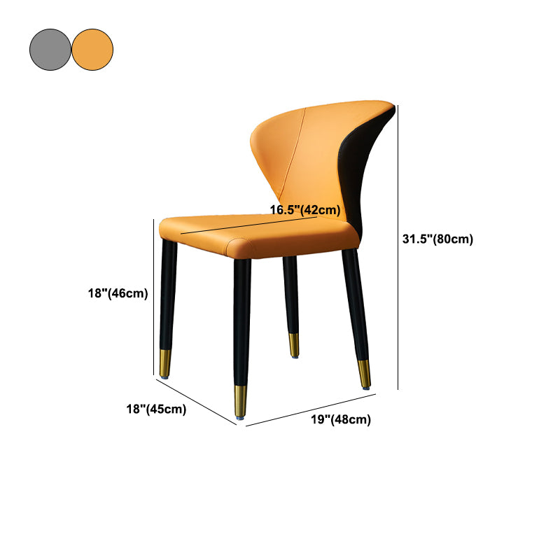 Wingback Side Chair Upholstered Armless Dining Chairs for Dining Room