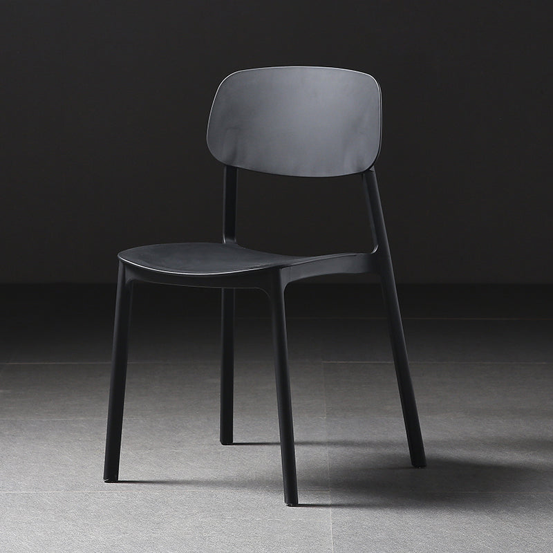 Plastic Armless Dining Chairs Scandinavian Open Back Dining Side Chair