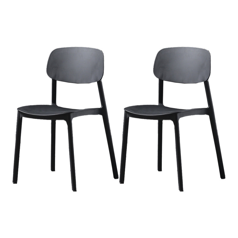 Plastic Armless Dining Chairs Scandinavian Open Back Dining Side Chair