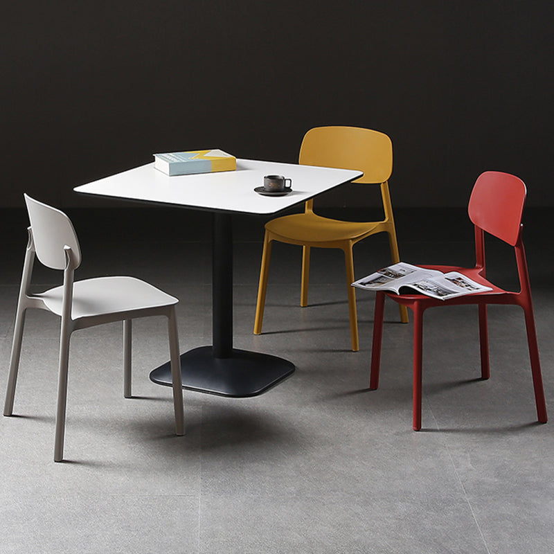Plastic Armless Dining Chairs Scandinavian Open Back Dining Side Chair