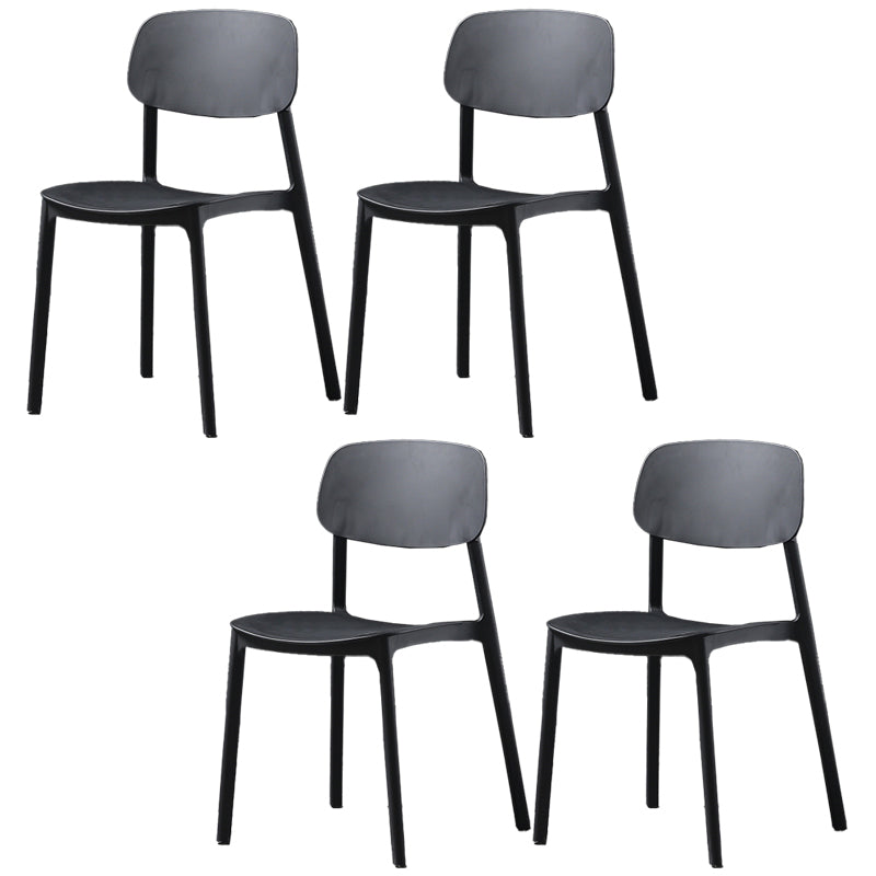 Plastic Armless Dining Chairs Scandinavian Open Back Dining Side Chair