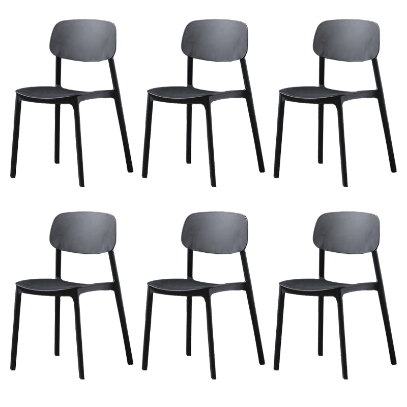 Plastic Armless Dining Chairs Scandinavian Open Back Dining Side Chair