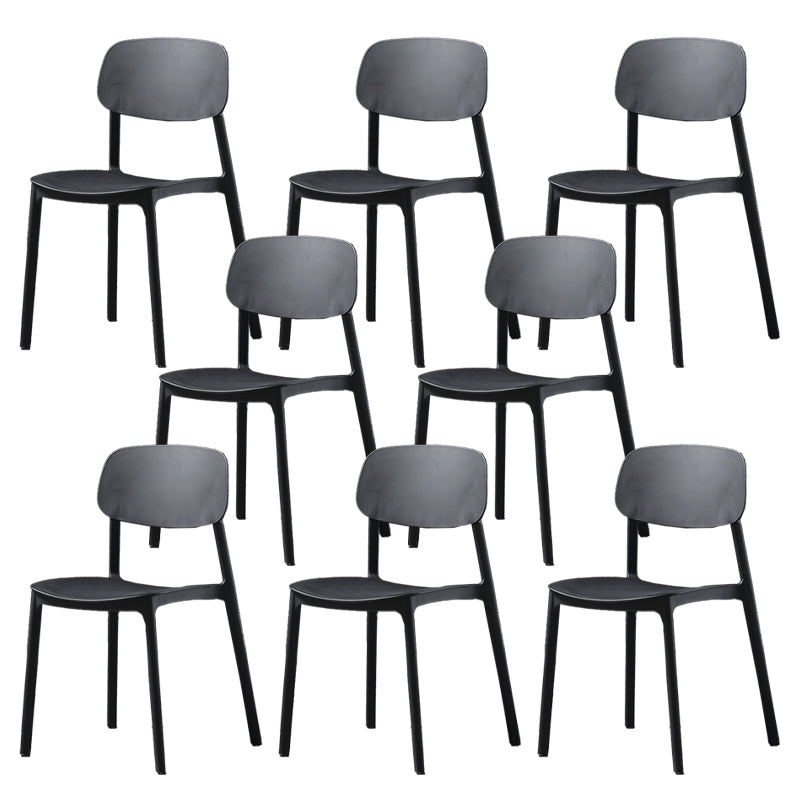 Plastic Armless Dining Chairs Scandinavian Open Back Dining Side Chair