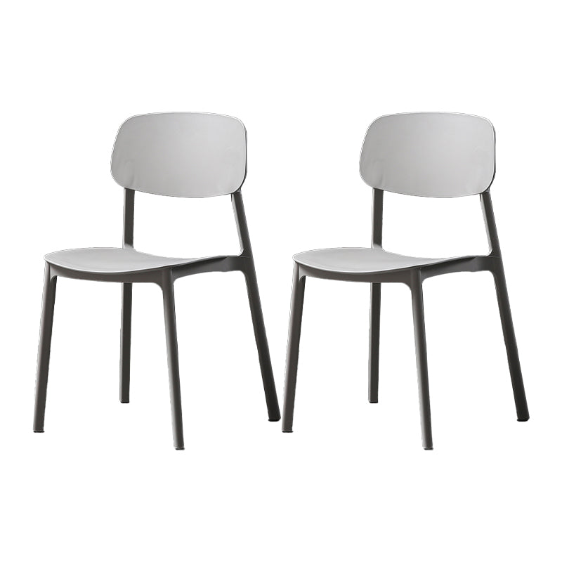 Plastic Armless Dining Chairs Scandinavian Open Back Dining Side Chair