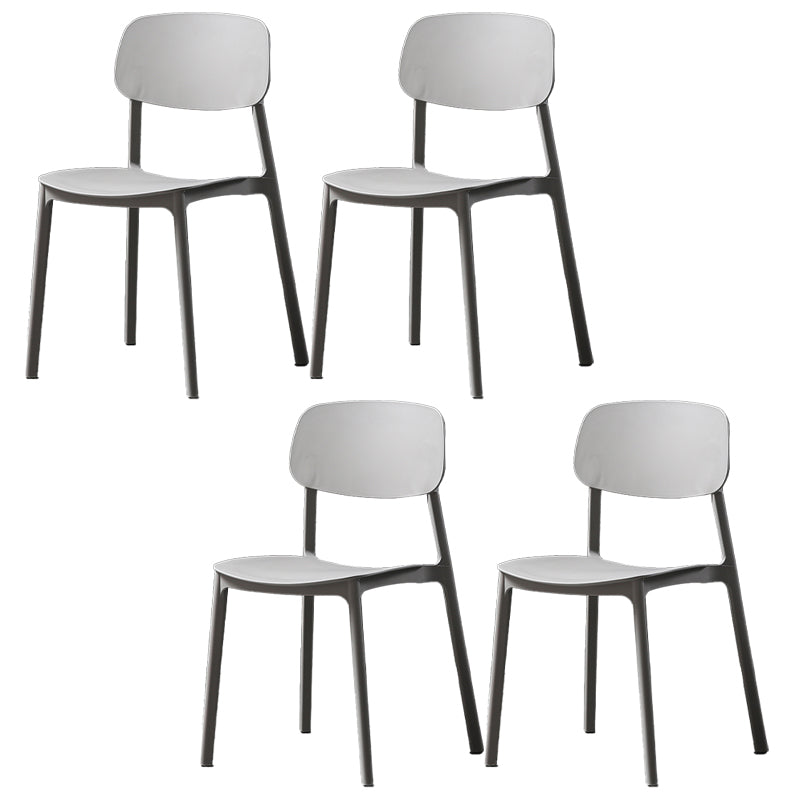 Plastic Armless Dining Chairs Scandinavian Open Back Dining Side Chair