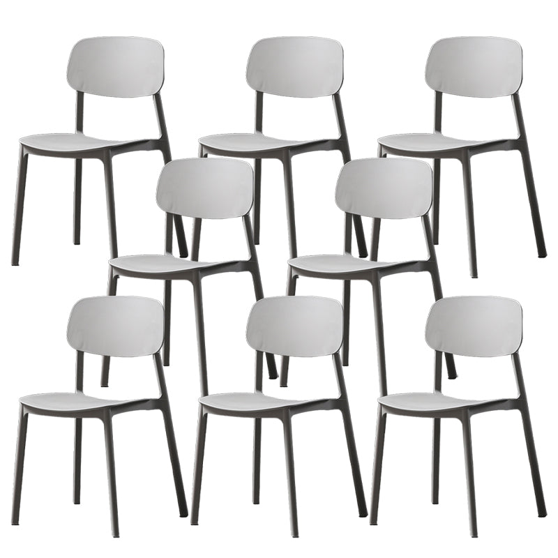 Plastic Armless Dining Chairs Scandinavian Open Back Dining Side Chair