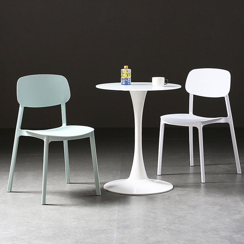 Plastic Armless Dining Chairs Scandinavian Open Back Dining Side Chair
