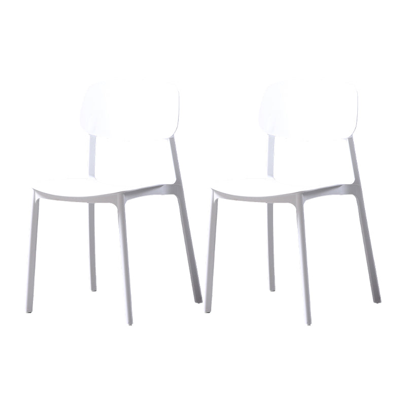Plastic Armless Dining Chairs Scandinavian Open Back Dining Side Chair
