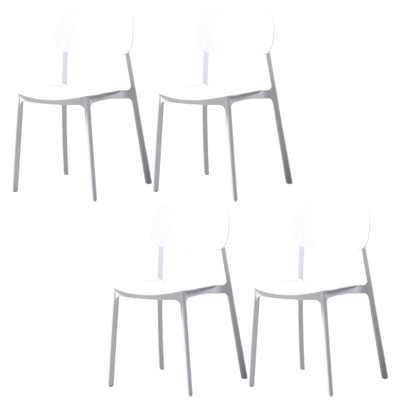 Plastic Armless Dining Chairs Scandinavian Open Back Dining Side Chair