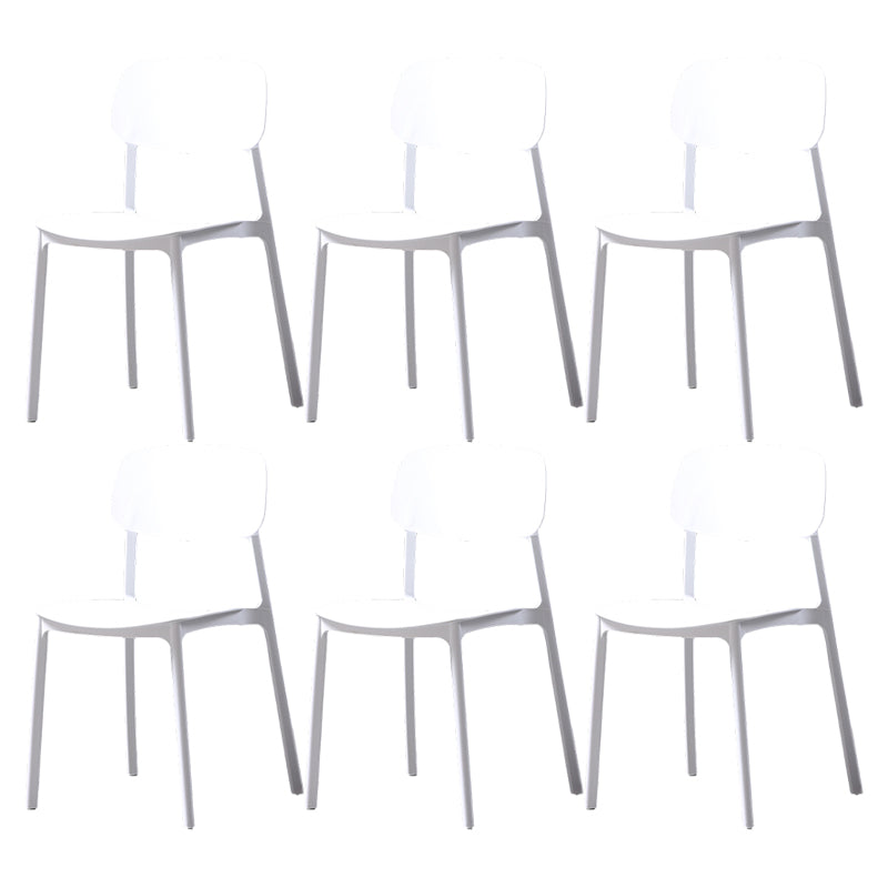 Plastic Armless Dining Chairs Scandinavian Open Back Dining Side Chair