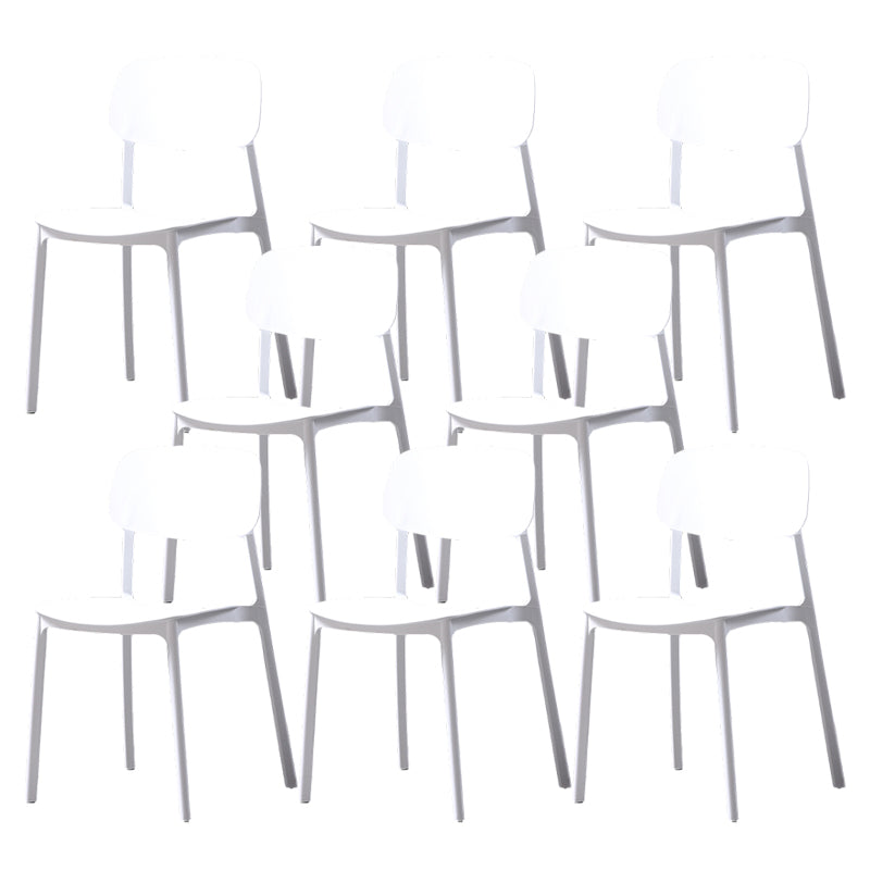 Plastic Armless Dining Chairs Scandinavian Open Back Dining Side Chair