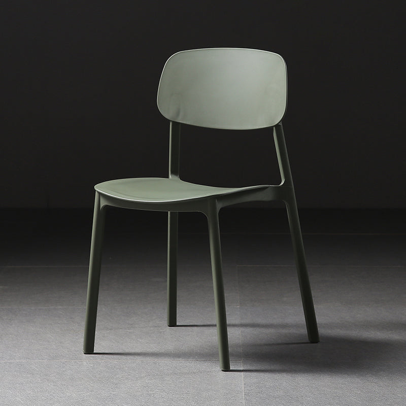 Plastic Armless Dining Chairs Scandinavian Open Back Dining Side Chair