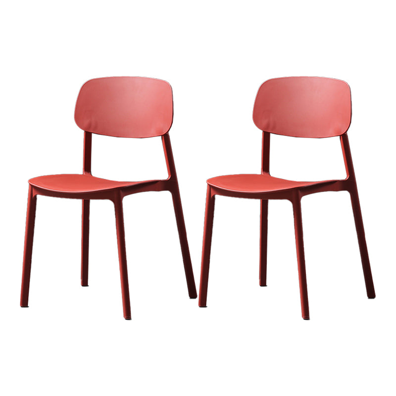 Plastic Armless Dining Chairs Scandinavian Open Back Dining Side Chair