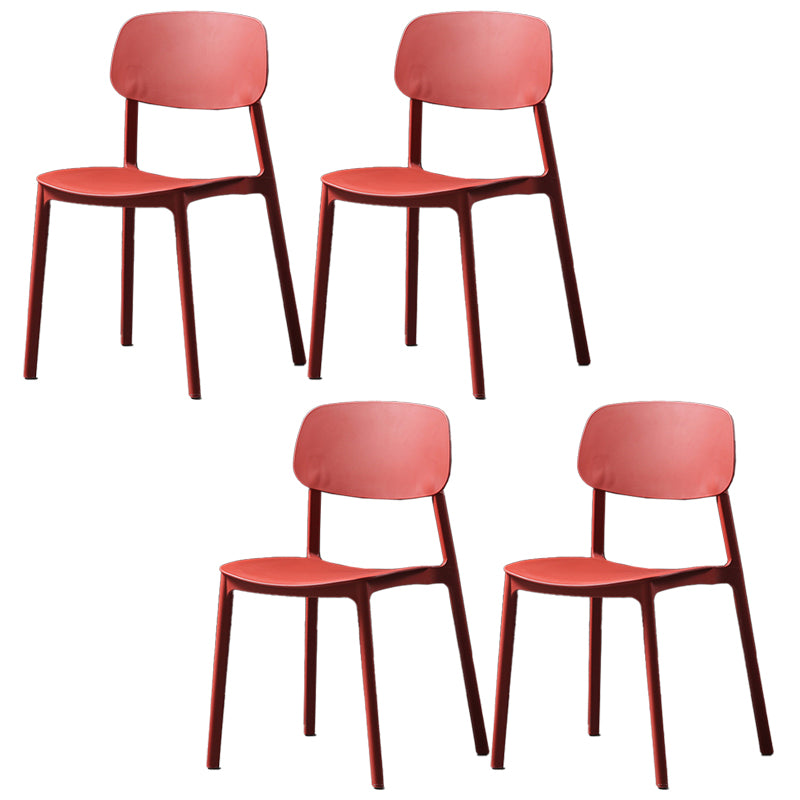 Plastic Armless Dining Chairs Scandinavian Open Back Dining Side Chair