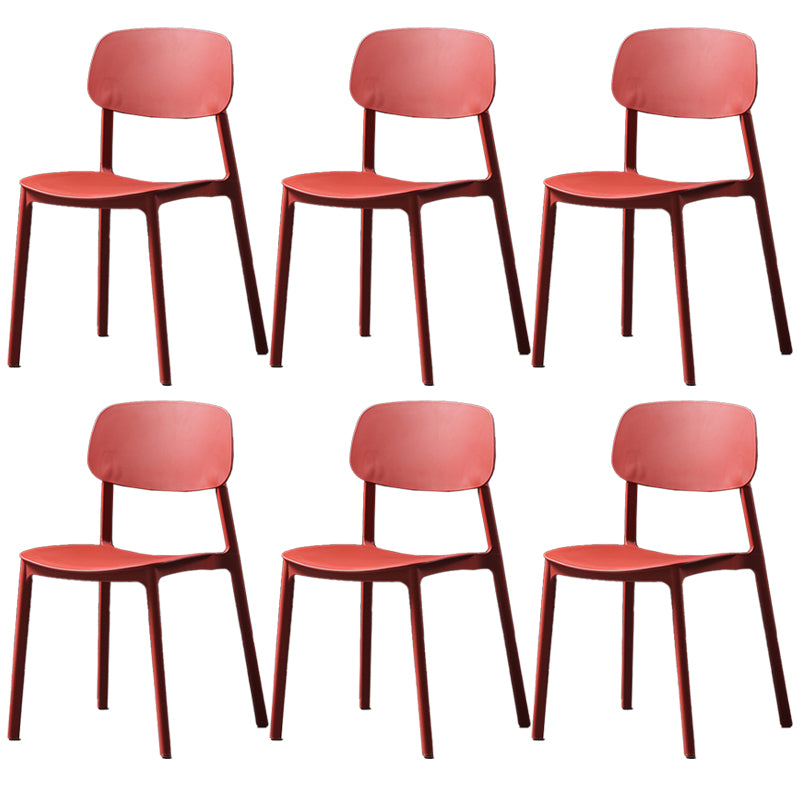 Plastic Armless Dining Chairs Scandinavian Open Back Dining Side Chair
