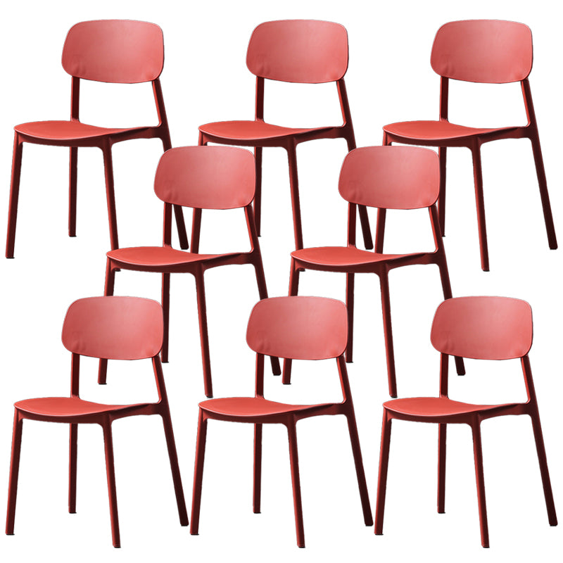 Plastic Armless Dining Chairs Scandinavian Open Back Dining Side Chair